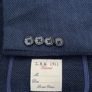 L.B.M. 1911 Tailored Limited Edition Unstructured Herringbone Blazer Men's Size